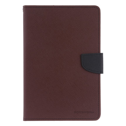 GOOSPERY FANCY DIARY Horizontal Flip Leather Case for iPad Mini (2019), with Holder & Card Slots & Wallet (Brown)-garmade.com