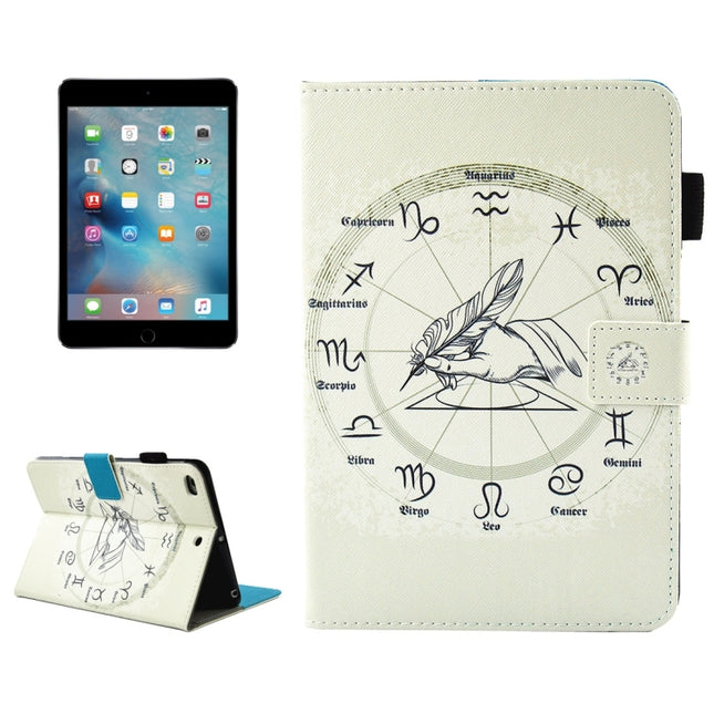 For iPad mini 4 / 3 / 2 / 1 Twelve Constellations Pattern Horizontal Flip Leather Case with Holder & Wallet & Card Slots & Sleep / Wake-up Function & Pen Slot-garmade.com