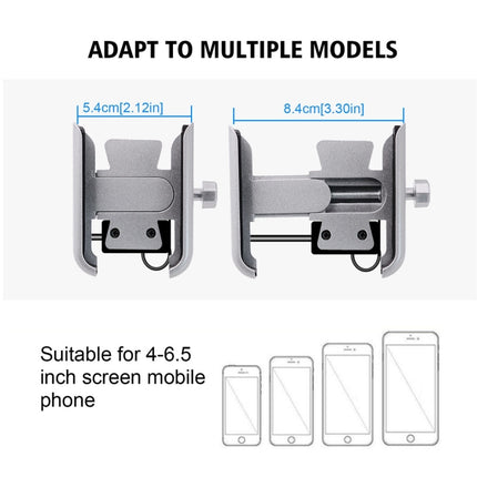 CS-856D1 Motorcycle Rotatable Chargeable Aluminum Alloy Mobile Phone Holder, Mirror Holder Version(Silver)-garmade.com