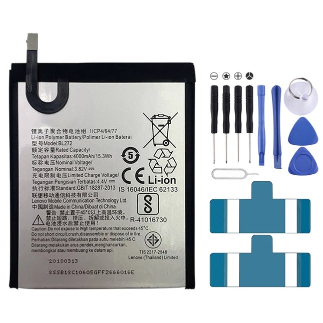 4000mAh BL272 for Lenovo K6 Power Li-Polymer Battery-garmade.com