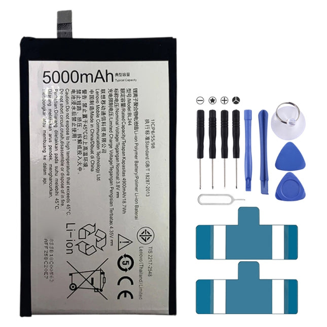 5000mAh BL244 for Lenovo Vibe P1 Li-Polymer Battery-garmade.com