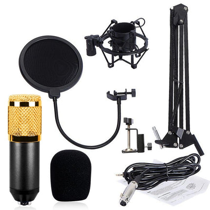 BM-800 Network K-Song Dedicated High-end Metal Shock Mount Microphone Set(Black)-garmade.com