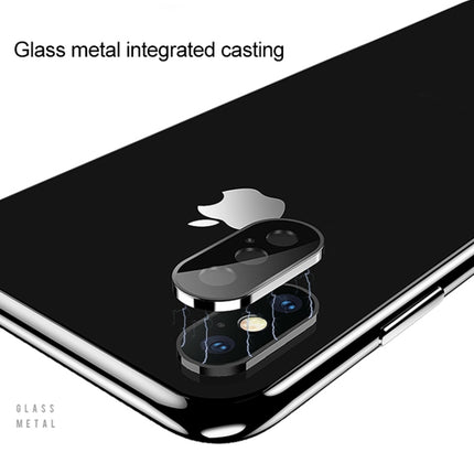 Titanium Alloy Metal Camera Lens Protector Tempered Glass Film for iPhone X(Gold)-garmade.com