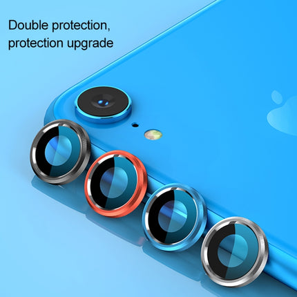 Titanium Alloy Metal Camera Lens Protector Tempered Glass Film for iPhone XR(Black)-garmade.com