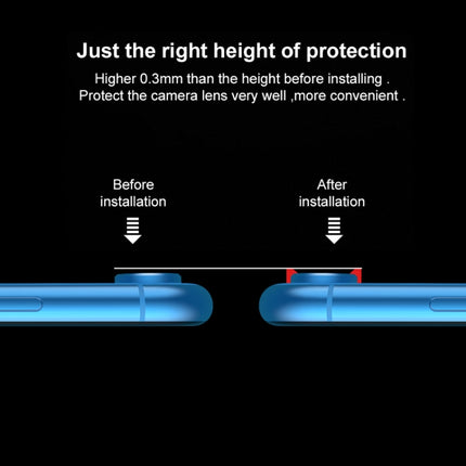 Titanium Alloy Metal Camera Lens Protector Tempered Glass Film for iPhone XR(Gold)-garmade.com