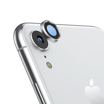 Titanium Alloy Metal Camera Lens Protector Tempered Glass Film for iPhone XR(Silver)-garmade.com