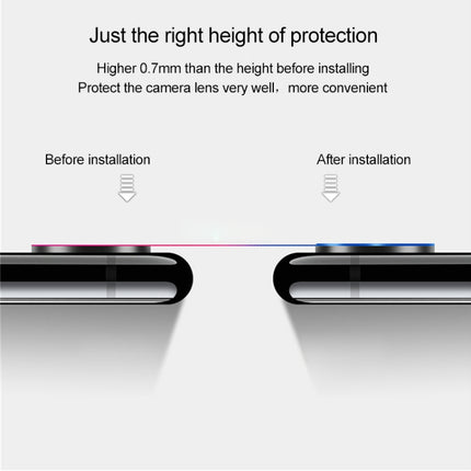 Titanium Alloy Metal Camera Lens Protector Tempered Glass Film for iPhone XS Max(Black)-garmade.com