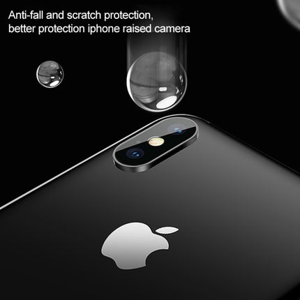 Titanium Alloy Metal Camera Lens Protector Tempered Glass Film for iPhone XS Max(Gold)-garmade.com