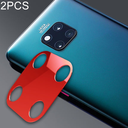 2 PCS 10D Full Coverage Mobile Phone Metal Rear Camera Lens Protection Ring Cover for Huawei Mate 20 Pro(Red)-garmade.com
