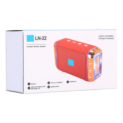 LN-22 DC 5V Portable Wireless Speaker with Hands-free Calling & Dual Colorful LED Light, Support USB & TF Card & 3.5mm Aux-garmade.com