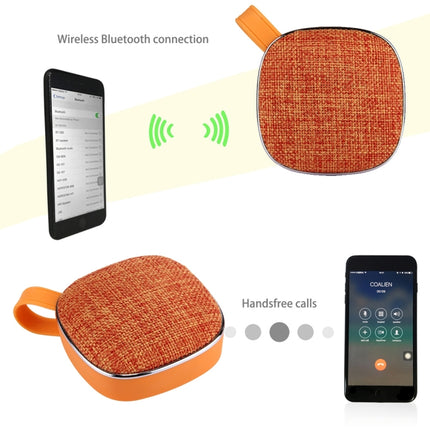 X25 Portable Fabric Design Bluetooth Stereo Speaker with Built-in MIC, Support Hands-free Calls & TF Card & AUX IN, Bluetooth Distance: 10m(Orange)-garmade.com