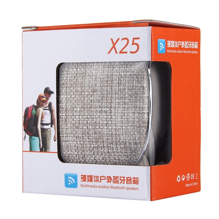 X25 Portable Fabric Design Bluetooth Stereo Speaker with Built-in MIC, Support Hands-free Calls & TF Card & AUX IN, Bluetooth Distance: 10m(Khaki)-garmade.com