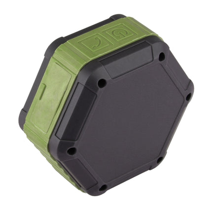 BT508 Portable Life Waterproof Bluetooth Stereo Speaker with Built-in MIC & Hook, Support Hands-free Calls & TF Card & FM, Bluetooth Distance: 10m(Army Green)-garmade.com