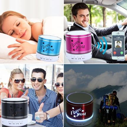 A9L Mini Portable Bluetooth Stereo Speaker with RGB LED Light, Built-in MIC, Support Hands-free Calls & TF Card & AUX(Black)-garmade.com