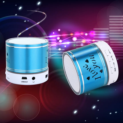 A9L Mini Portable Bluetooth Stereo Speaker with RGB LED Light, Built-in MIC, Support Hands-free Calls & TF Card & AUX(Blue)-garmade.com
