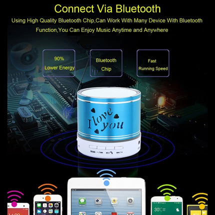A9L Mini Portable Bluetooth Stereo Speaker with RGB LED Light, Built-in MIC, Support Hands-free Calls & TF Card & AUX(Blue)-garmade.com