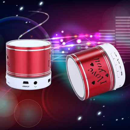 A9L Mini Portable Bluetooth Stereo Speaker with RGB LED Light, Built-in MIC, Support Hands-free Calls & TF Card & AUX(Red)-garmade.com