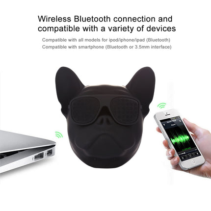 AEROBULL Bulldog Fashion Portable Bluetooth Wireless Stereo Speaker, Support Aux Input & TF Card, For Mobile Phones / Tablets / Laptops, Support TF Card & AUX Input, Bluetooth Distance: 10m(Black)-garmade.com