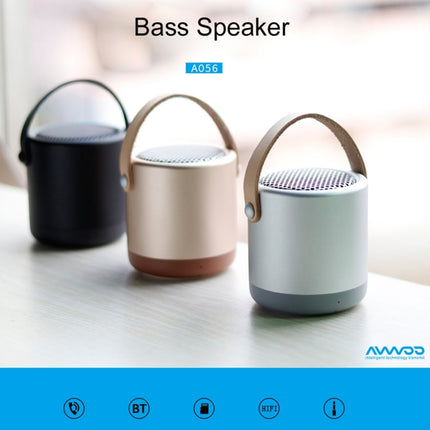 A056 Portable Outdoor Metal Bluetooth V4.1 Speaker with Mic, Support Hands-free & AUX Line In (Gold)-garmade.com