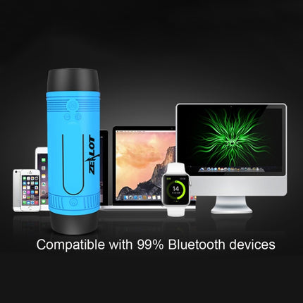 Zealot S1 Multifunctional Outdoor Waterproof Bluetooth Speaker, 4000mAh Battery, For iPhone, Galaxy, Sony, Lenovo, HTC, Huawei, Google, LG, Xiaomi, other Smartphones(Blue)-garmade.com