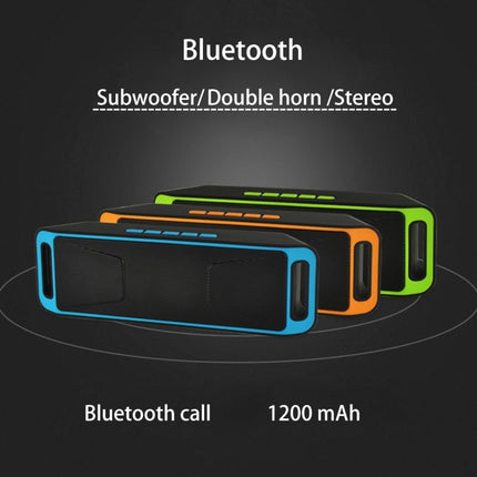 SC208 Multifunctional Card Music Playback Bluetooth Speaker, Support Handfree Call & TF Card & U-disk & AUX Audio & FM Function(Orange)-garmade.com
