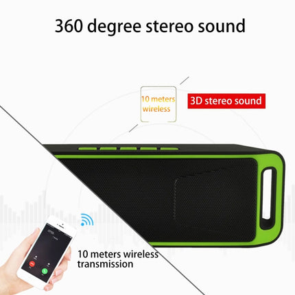 SC208 Multifunctional Card Music Playback Bluetooth Speaker, Support Handfree Call & TF Card & U-disk & AUX Audio & FM Function(Green)-garmade.com