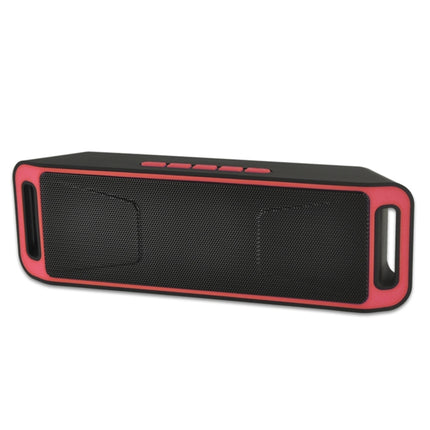 SC208 Multifunctional Card Music Playback Bluetooth Speaker, Support Handfree Call & TF Card & U-disk & AUX Audio & FM Function(Red)-garmade.com