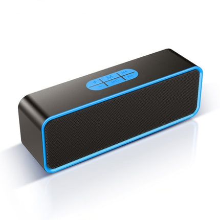 SC211 Multifunctional Card Music Playback Bluetooth Speaker, Support Handfree Call & TF Card & U-disk & AUX Audio & FM Function(Blue)-garmade.com