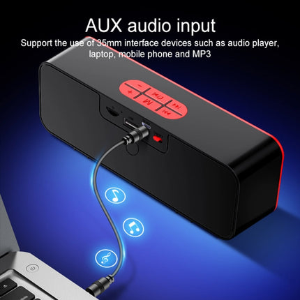 SC211 Multifunctional Card Music Playback Bluetooth Speaker, Support Handfree Call & TF Card & U-disk & AUX Audio & FM Function(Red)-garmade.com