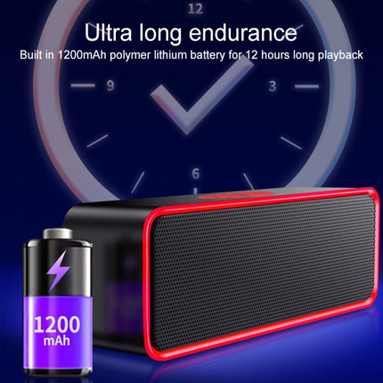SC211 Multifunctional Card Music Playback Bluetooth Speaker, Support Handfree Call & TF Card & U-disk & AUX Audio & FM Function(Red)-garmade.com