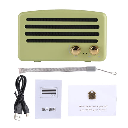 Portable Wireless Bluetooth V4.2 Stereo Speaker with Lanyard, Built-in MIC, Support Hands-free Calls & TF Card & AUX IN & FM, Bluetooth Distance: 10m (Green)-garmade.com