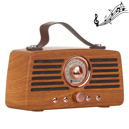 NewRixing NR-4013 Retro Manchurian Ash Texture Hand Wireless FM Speaker with Call Function, Support TF Card & U Disk-garmade.com
