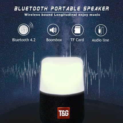 T&G TG168 Portable Wireless Bluetooth V5.0 Stereo Speaker with Handle, Built-in MIC, Support Flashing LED Light & TF Card & U Disk & AUX IN & FM(Cyan)-garmade.com