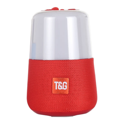 T&G TG168 Portable Wireless Bluetooth V5.0 Stereo Speaker with Handle, Built-in MIC, Support Flashing LED Light & TF Card & U Disk & AUX IN & FM(Red)-garmade.com