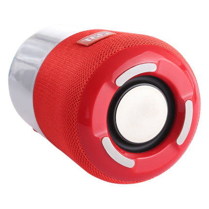 T&G TG168 Portable Wireless Bluetooth V5.0 Stereo Speaker with Handle, Built-in MIC, Support Flashing LED Light & TF Card & U Disk & AUX IN & FM(Red)-garmade.com