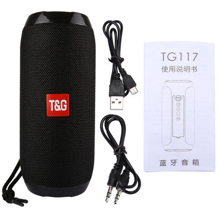 T&G TG117 Portable Bluetooth Stereo Speaker, with Built-in MIC, Support Hands-free Calls & TF Card & AUX IN & FM, Bluetooth Distance: 10m(Black)-garmade.com