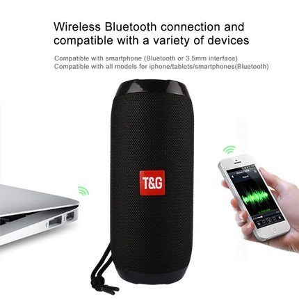 T&G TG117 Portable Bluetooth Stereo Speaker, with Built-in MIC, Support Hands-free Calls & TF Card & AUX IN & FM, Bluetooth Distance: 10m(Black)-garmade.com