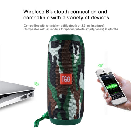 T&G TG117 Portable Bluetooth Stereo Speaker, with Built-in MIC, Support Hands-free Calls & TF Card & AUX IN & FM, Bluetooth Distance: 10m(Green)-garmade.com