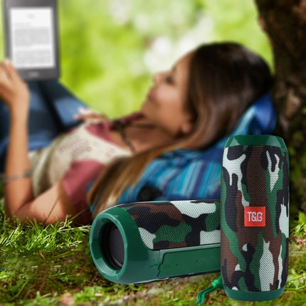 T&G TG117 Portable Bluetooth Stereo Speaker, with Built-in MIC, Support Hands-free Calls & TF Card & AUX IN & FM, Bluetooth Distance: 10m(Green)-garmade.com