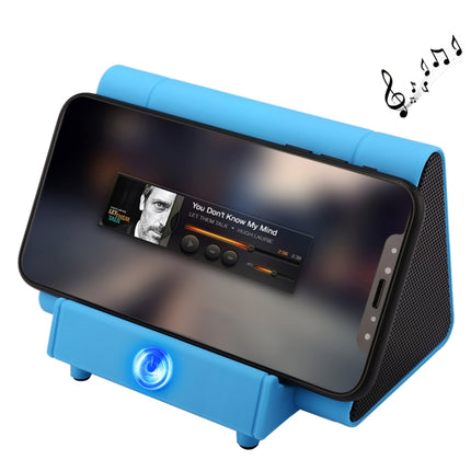 SY317A Portable Phone Stand Wireless Induction Stereo Speaker, Support Hands-free Calls & AUX IN(Blue)-garmade.com