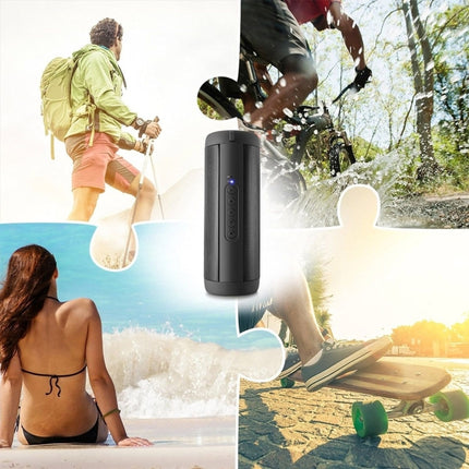 T2 3ATM Waterproof Portable Bluetooth Stereo Speaker, with Built-in MIC & LED & Hanging Hook, Support Hands-free Calls & TF Card, Bluetooth Distance: 10m(Black)-garmade.com