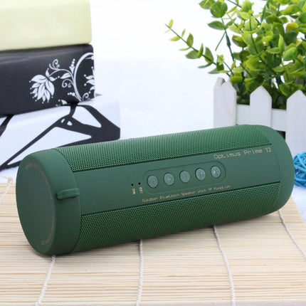 T2 3ATM Waterproof Portable Bluetooth Stereo Speaker, with Built-in MIC & LED & Hanging Hook, Support Hands-free Calls & TF Card, Bluetooth Distance: 10m (Green)-garmade.com
