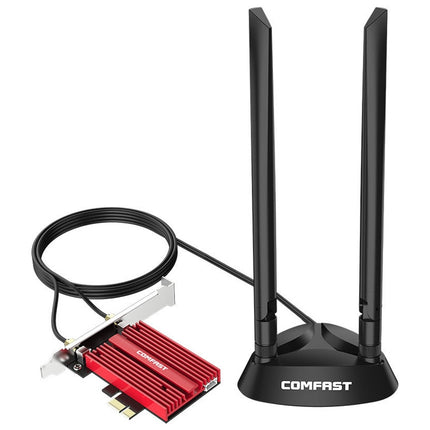 COMFAST CF-AX181 PLUS 3000Mbps Tri-band + Bluetooth 5.2 Wireless WiFi6E PCI-E Network Card-garmade.com