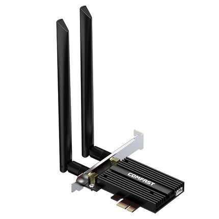 COMFAST CF-AX181 PRO 3000Mbps Tri-band + Bluetooth 5.2 Wireless WiFi6E PCI-E Network Card with Heat Sink-garmade.com