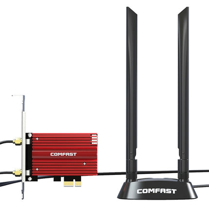COMFAST CF-AX210 PLUS 5374Mbps Tri-band + Bluetooth 5.2 Wireless WiFi6E PCI-E Network Card-garmade.com