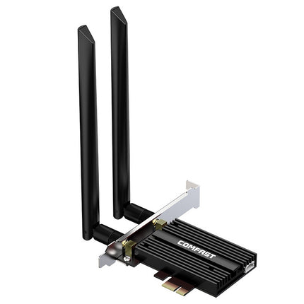 COMFAST CF-AX210 PRO 5374Mbps Tri-band + Bluetooth 5.2 Wireless WiFi6E PCI-E Network Card with Heat Sink-garmade.com