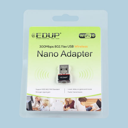 EDUP EP-AX300 300Mbps WiFi6 USB Free Drive Network Adapter-garmade.com