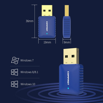 COMFAST CF-726B 650Mbps Dual-band Bluetooth Wifi USB Network Adapter Receiver-garmade.com