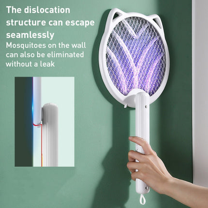 Cat Ear Rotary Electric Mosquito Swatter (White)-garmade.com