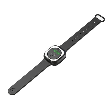 F9 Outdoor Silica Gel Mosquito Repellent Wristband with Clock(Black)-garmade.com